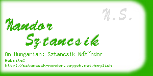 nandor sztancsik business card